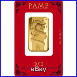1 oz PAMP Suisse Year of the Dragon Gold Bar (In Assay)