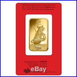 1 oz PAMP Suisse Year of the Mouse / Rat Gold Bar (In Assay)