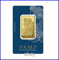 1 oz Pamp Suisse Gold Bar. 9999 Fine Gold With Assay Fortuna Design IN STOCK