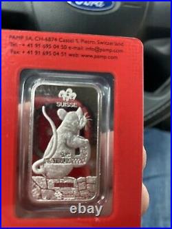 1 oz. Platinum Bar PAMP Suisse Year of the Rat 999.5 Fine in Sealed Assay