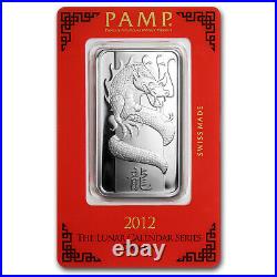 1 oz Silver Bar PAMP Suisse (Year of the Dragon)