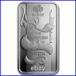 1 oz Silver Bar PAMP Suisse (Year of the Dragon)