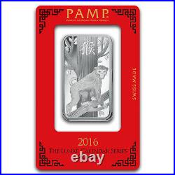 1 oz Silver Bar PAMP Suisse (Year of the Monkey)