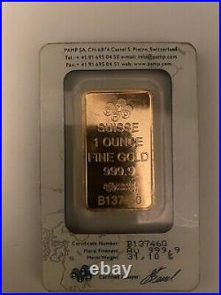 1 oz gold bar pamp suisse lady fortuna
