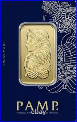 1 oz gold bar pamp suisse lady fortuna veriscan