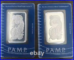 1 oz silver bar pamp suisse lady fortuna Art Bar. 2 Bars