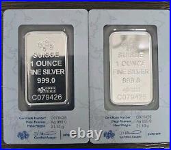 1 oz silver bar pamp suisse lady fortuna Art Bar. 2 Bars