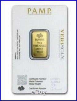 10 Gram Gold Bar Pamp Suisse In Mint Assay Card