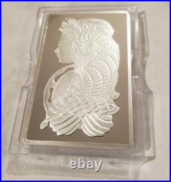 10 OZ. PAMP SUISSE SILVER BAR FORTUNA IN PLASTIC WithASSAY RARE