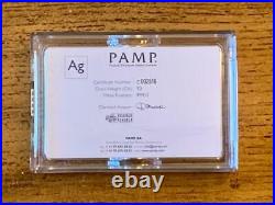 10 OZ SILVER BAR PAMP SUISSE. 999 FINE SILVER CERTIFIED With ASSAY CARD