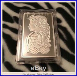 10 Oz. 999 Silver PAMP Suisse Fortuna Bar. Capsule + Assay Included