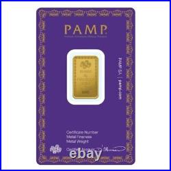 10 PIECE PAMP Suisse Diwali Lakshmi Gold Bar 5 Grams