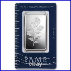 10 PIECES OF PAMP ROSA SILVER BAR 1 oz