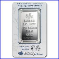 10 PIECES OF PAMP ROSA SILVER BAR 1 oz