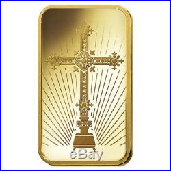 10 gram PAMP Suisse Gold Bar Romanesque Cross (in Assay). 9999 Fine