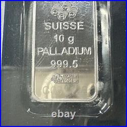 10 gram Palladium Bar PAMP Suisse (In Assay) LADY FORTUNA SEALED BAR