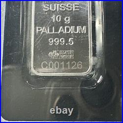 10 gram Palladium Bar PAMP Suisse (In Assay) LADY FORTUNA SEALED BAR