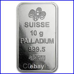 10 gram Palladium Bar PAMP Suisse (In Assay) SKU #96681