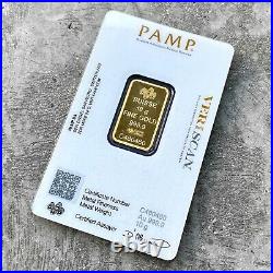 10 gram Pamp Suisse Gold Bar. 9999