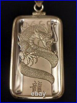 10 gram SILVER PAMP SUISSE LUNAR DRAGON NECKLACE WITH ASSAY