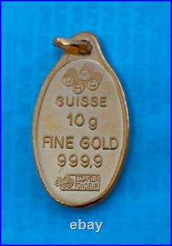 10 gram gold bar pendant, Oval ROSE Gold Bar