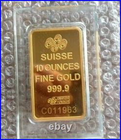 10 ounce 999.9 Gold Bar PAMP Suisse Lady Fortuna Veriscan (with Assay), Swiss