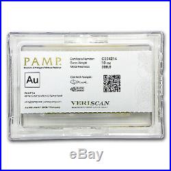 10 oz Gold Bar PAMP Suisse Lady Fortuna Veriscan (withAssay)