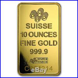 10 oz Gold Bar PAMP Suisse Lady Fortuna Veriscan (withAssay)