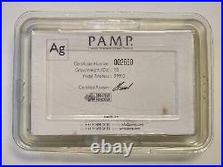 10 oz Pamp Suisse Lady Fortuna. 999 Fine Silver Bar in Original Packaging with COA