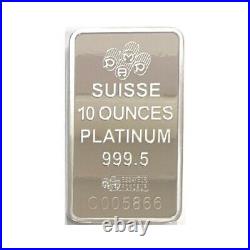 10 oz Platinum Bar PAMP Suisse Fortuna 999.5 Fine in Plastic Case with Assay