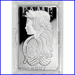 10 oz. Silver Bar PAMP Suisse Fortuna. 999 Fine in Plastic case with Assay