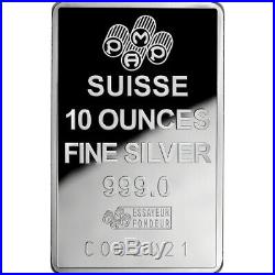 10 oz. Silver Bar PAMP Suisse Fortuna. 999 Fine in Plastic case with Assay
