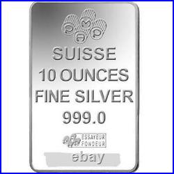 10 oz Silver Bar PAMP Suisse Fortuna. 999 Silver In Capsule withAssay