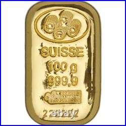 100 Gram PAMP Suisse Cast Gold Bar (New with Assay)