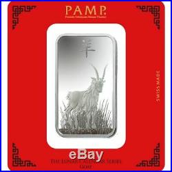 100 Gram PAMP Suisse Goat Silver Bar. 999 fine (New with Assay)
