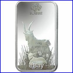100 Gram PAMP Suisse Goat Silver Bar. 999 fine (New with Assay)