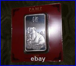 100 Gram Pamp Silver Bar (Sealed & Assayed Year Of The Pig 2019)