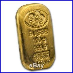 100 gram Gold Bar PAMP Suisse (Cast, withAssay) SKU #45792