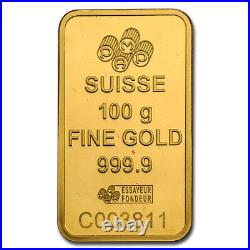 100 gram Gold Bar PAMP Suisse Rosa (In Assay) SKU#217005