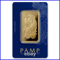100 gram Gold PAMP Suisse Lady Fortuna Veriscan Bar with Assay