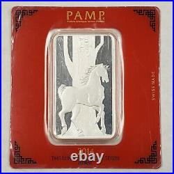 100 gram Silver Bar 2014 PAMP Suisse Lunar Horse Sealed OGP SKU-F8704