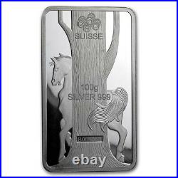 100 gram Silver Bar PAMP Suisse (Year of the Horse, No Assay) SKU#193406