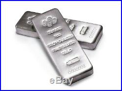 100 oz PAMP Suisse Silver Cast Bar. 999 Fine (withAssay) Free Shipping