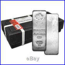 100 oz Silver Bar PAMP Suisse. 999 Fine Assay Certificate Sealed Box of 5 Bars