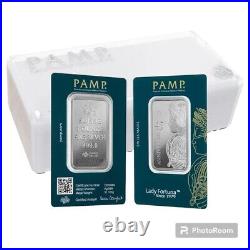 100Pc DEAL PAMP Suisse Lady Fortuna 45th Anniversary 1 oz Silver Bar (In Assay)