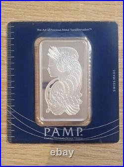 100g Silver Bullion Bar, 999.0 Pamp Suisse Lady Fortuna Certified #1