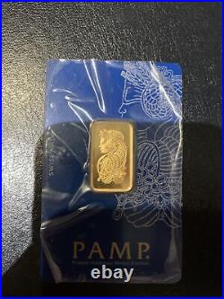 10g Gold Bar PAMP Suisse Lady Fortuna Veriscan. 9999 Fine
