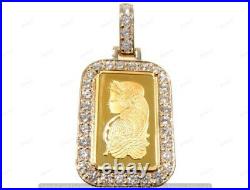10g Pamp Suisse Bar Dog Tag Pendant 14K Yellow Gold Over Unisex Ussing Pendant