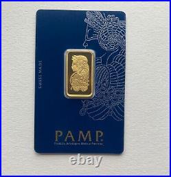 10g gold bar Pamp, brand new, mint condition, QR code verification available