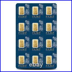 12 Gram PAMP Suisse Divisible Gold Bar (New with Assay, 12x1)